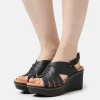 Clarks Elleri Grace – Sandales À Plateforme – Black Top ventes 19