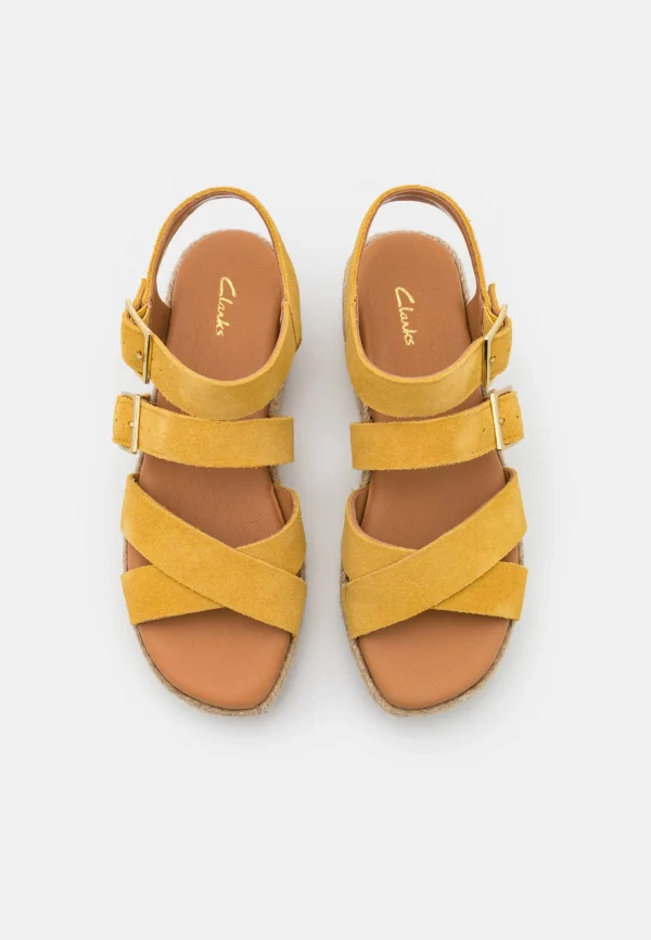 prix pas cher Clarks Kimmei Buckle – Sandales À Plateforme – Yellow 7